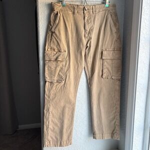 Jachs NY Cargo Pants Khaki Tan Relaxed Fit Mens Size 38x30 Cotton Blend